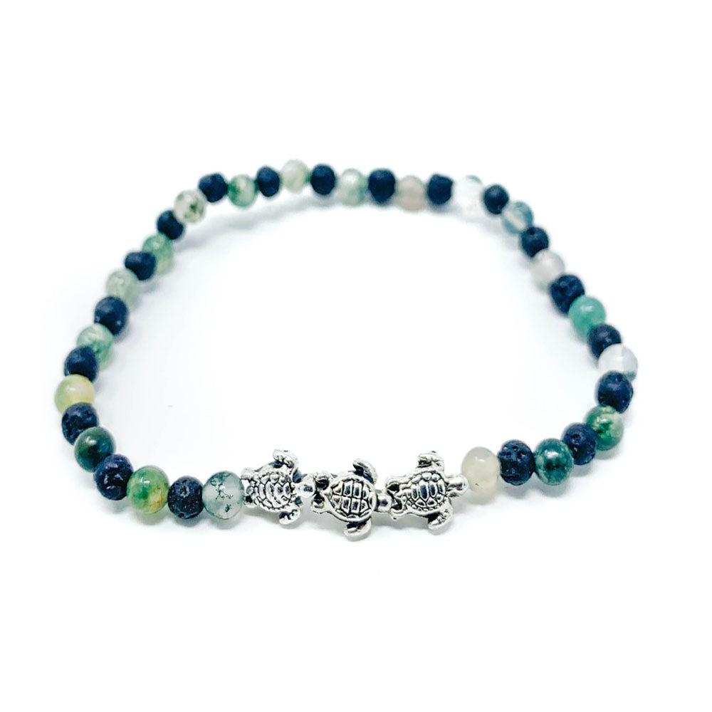 green beaded sea turtle bracelet