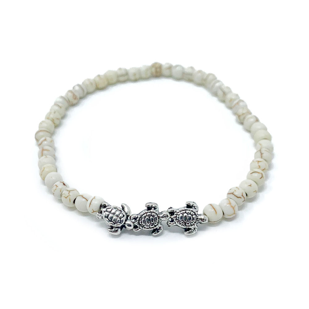 tan beaded sea turtle bracelet