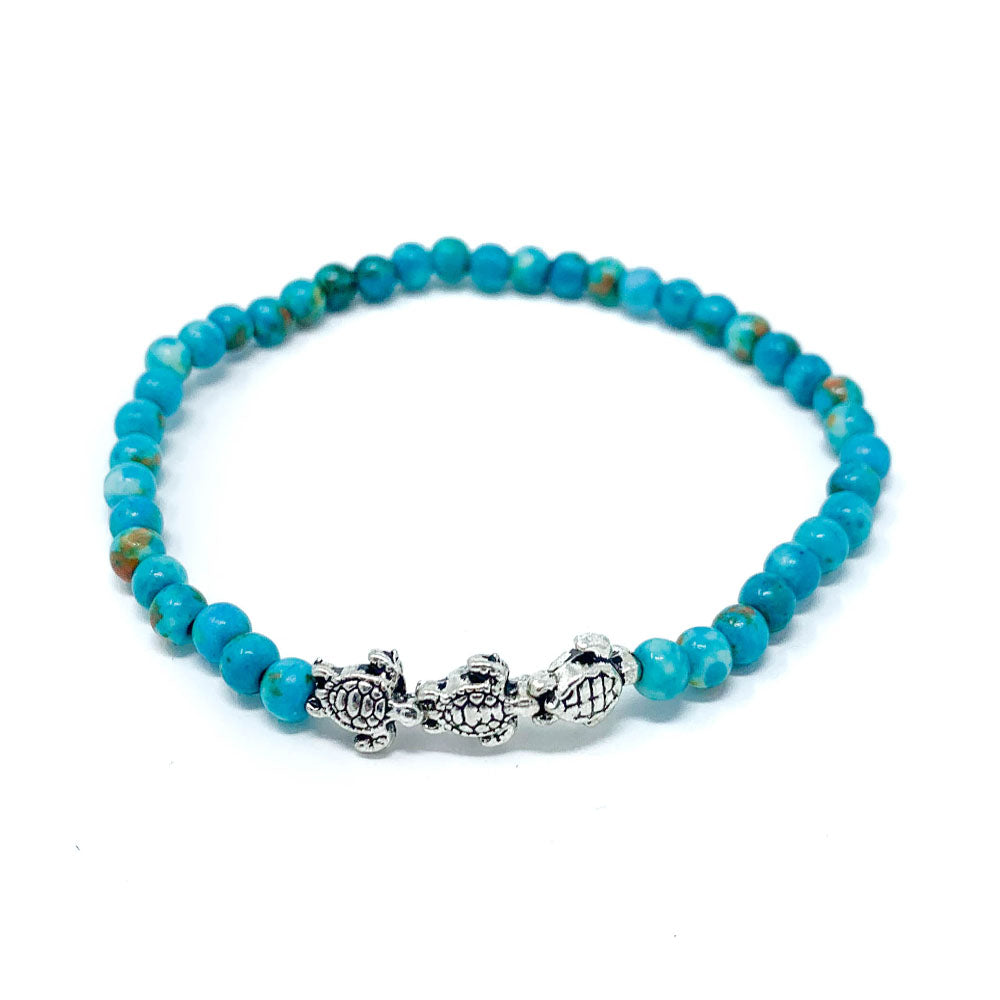 turquoise beaded sea turtle bracelet