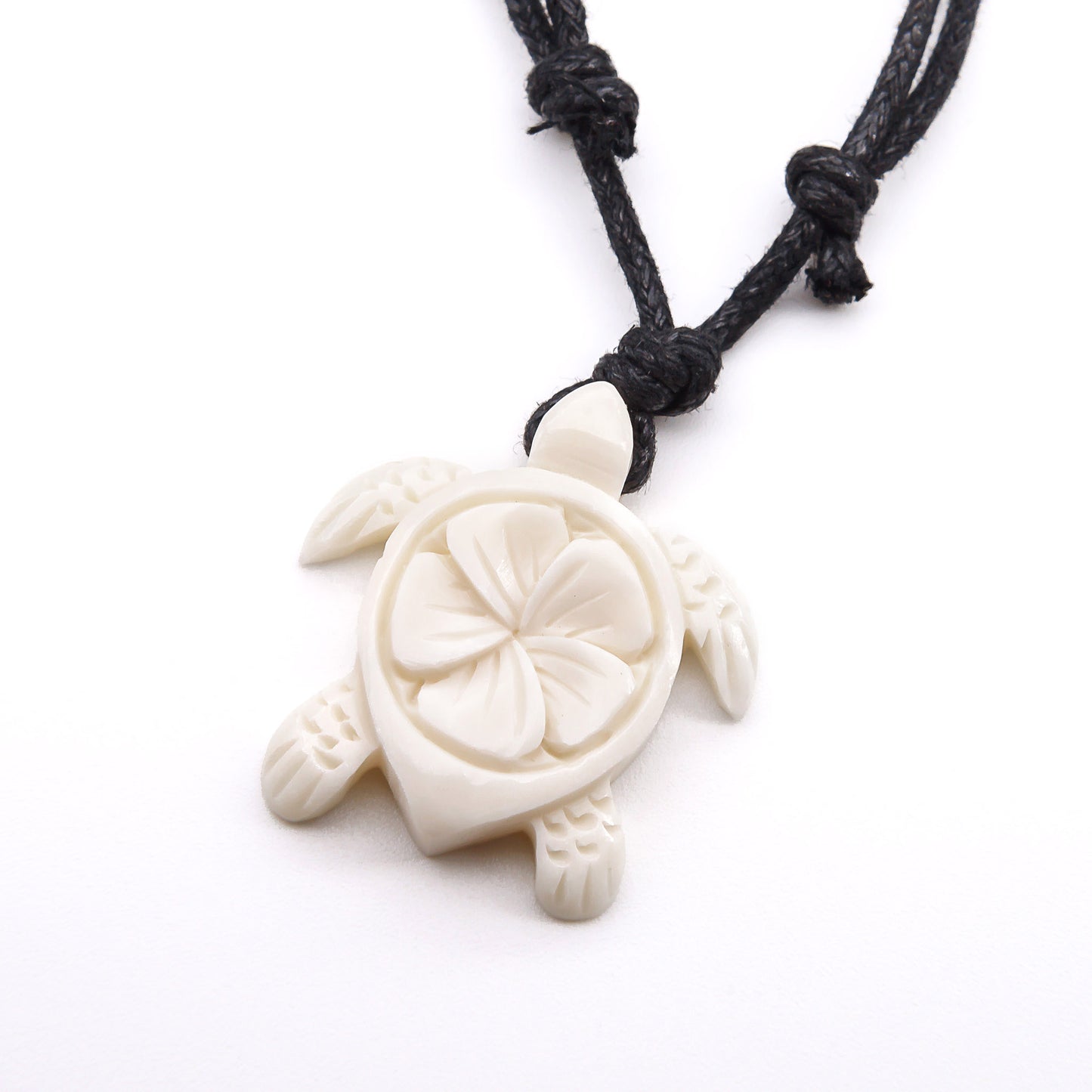 carved bone sea turtle necklace