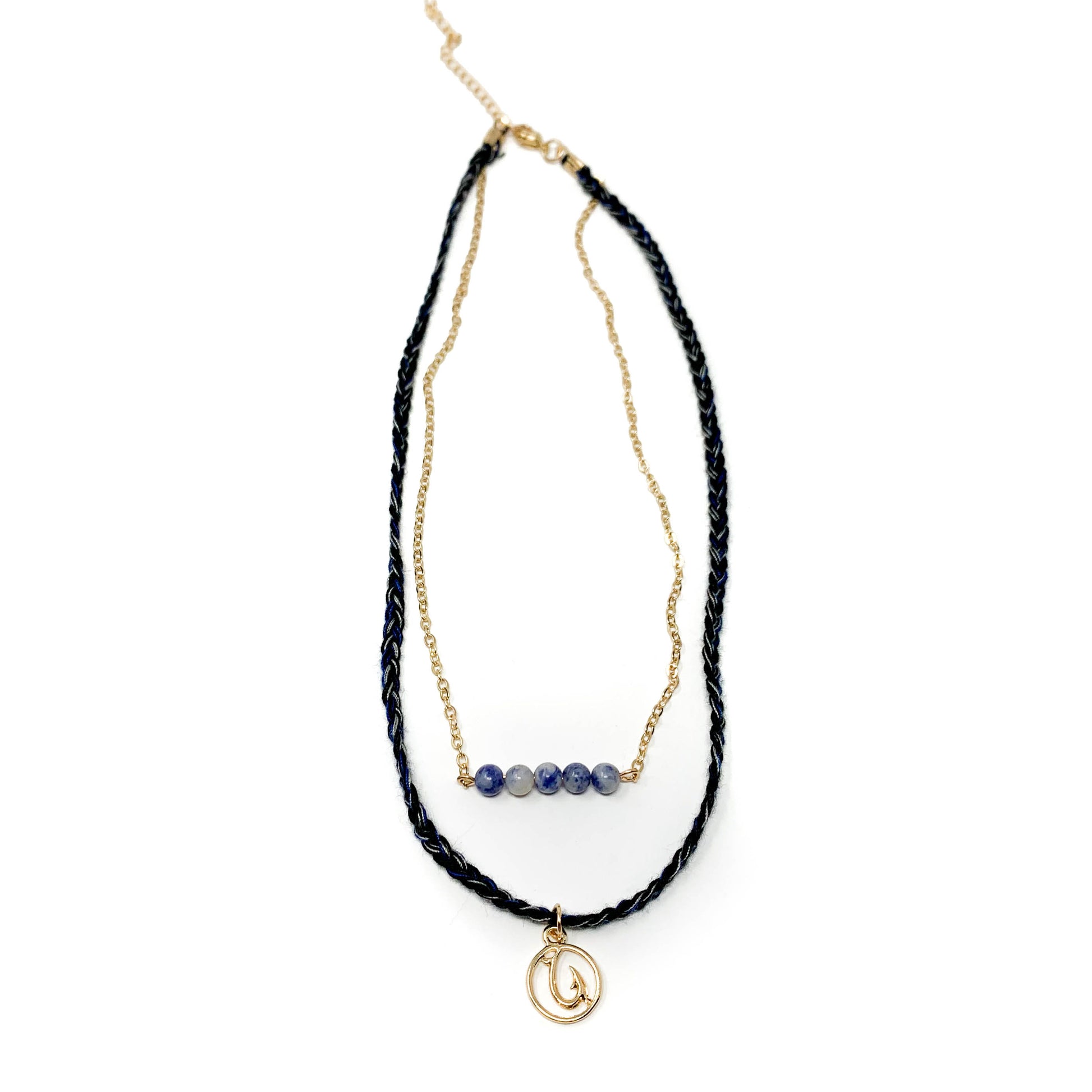 blue cute beach style hook necklace