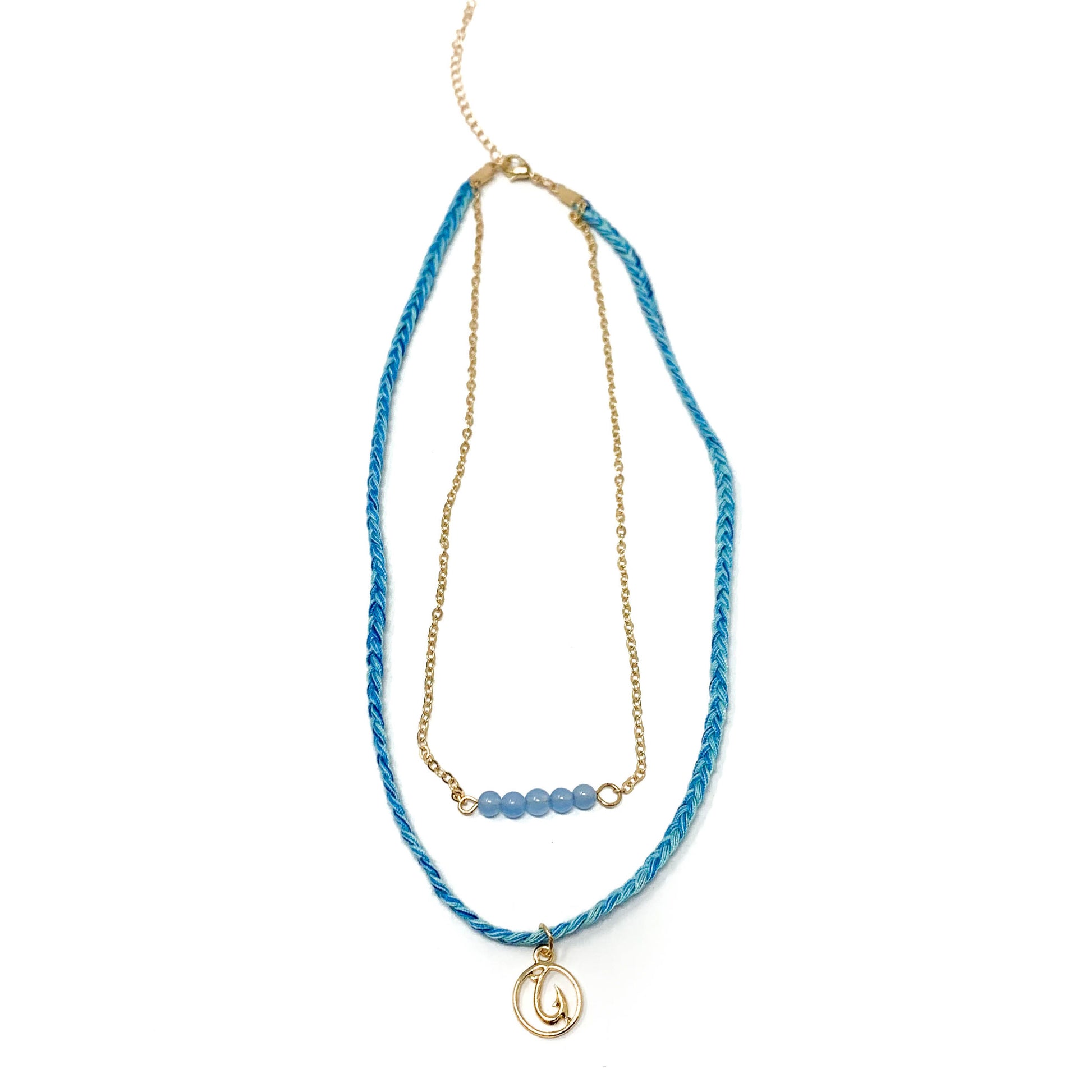 blue cute beach style hook necklace