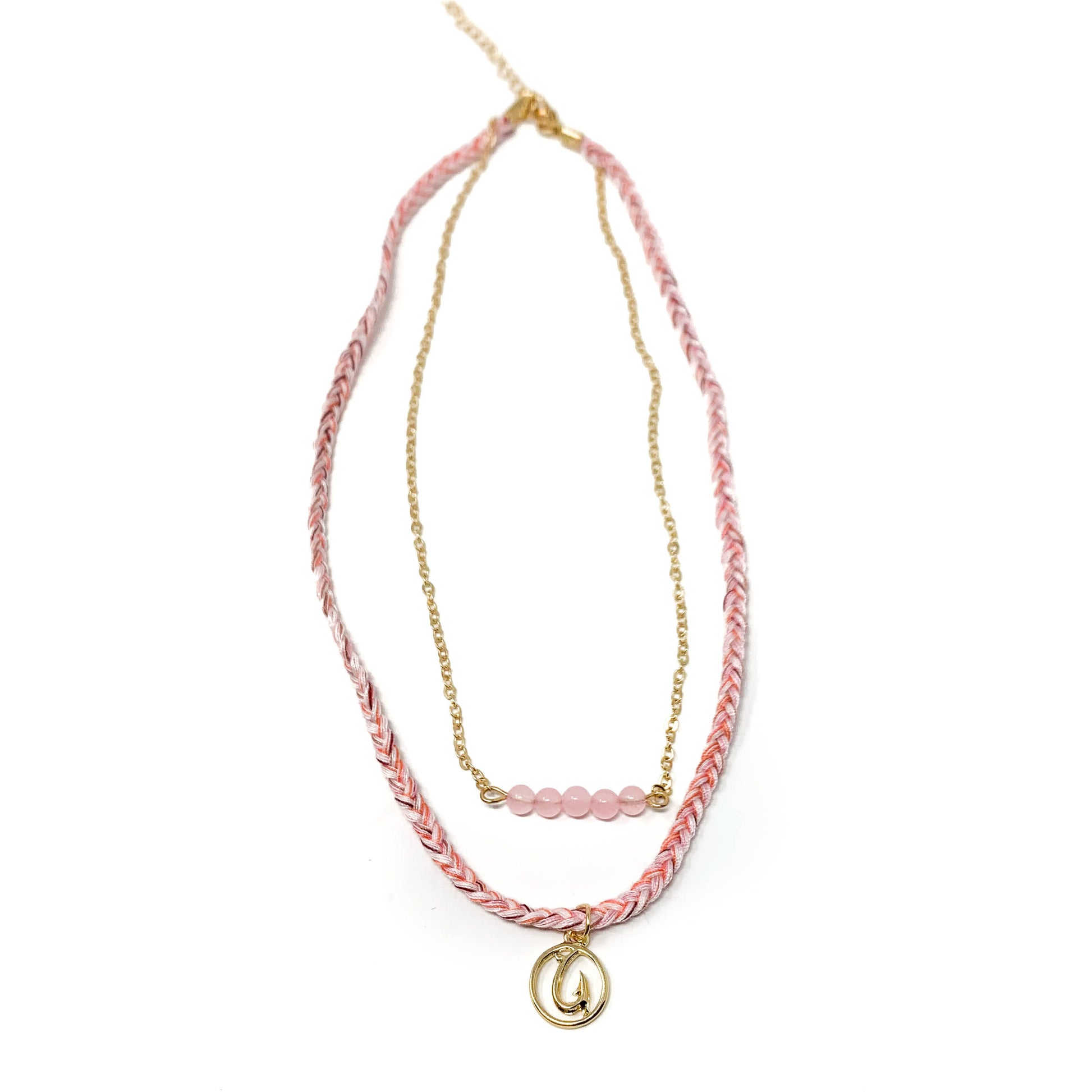 pink cute beach style hook necklace
