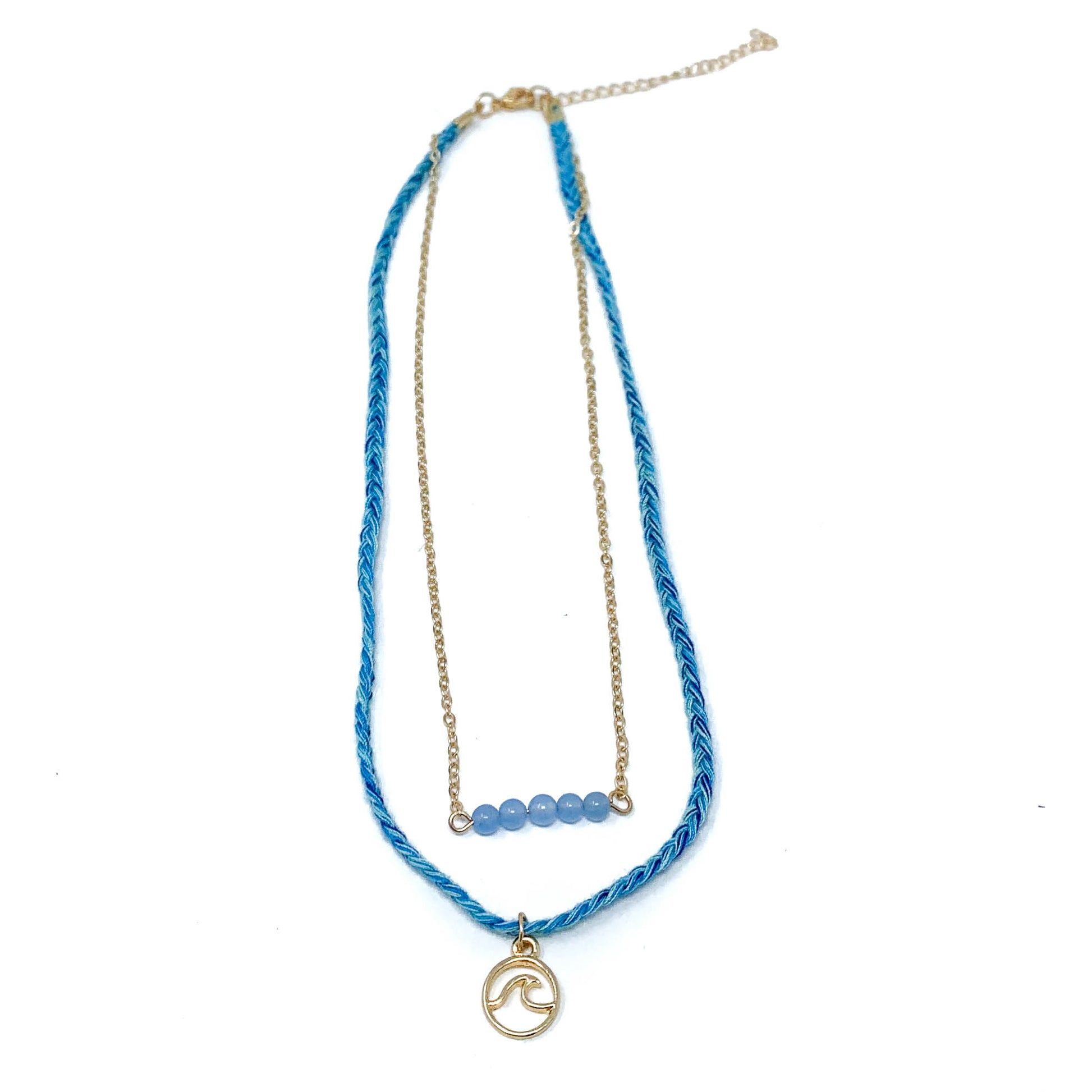 blue wave dainty girls necklace