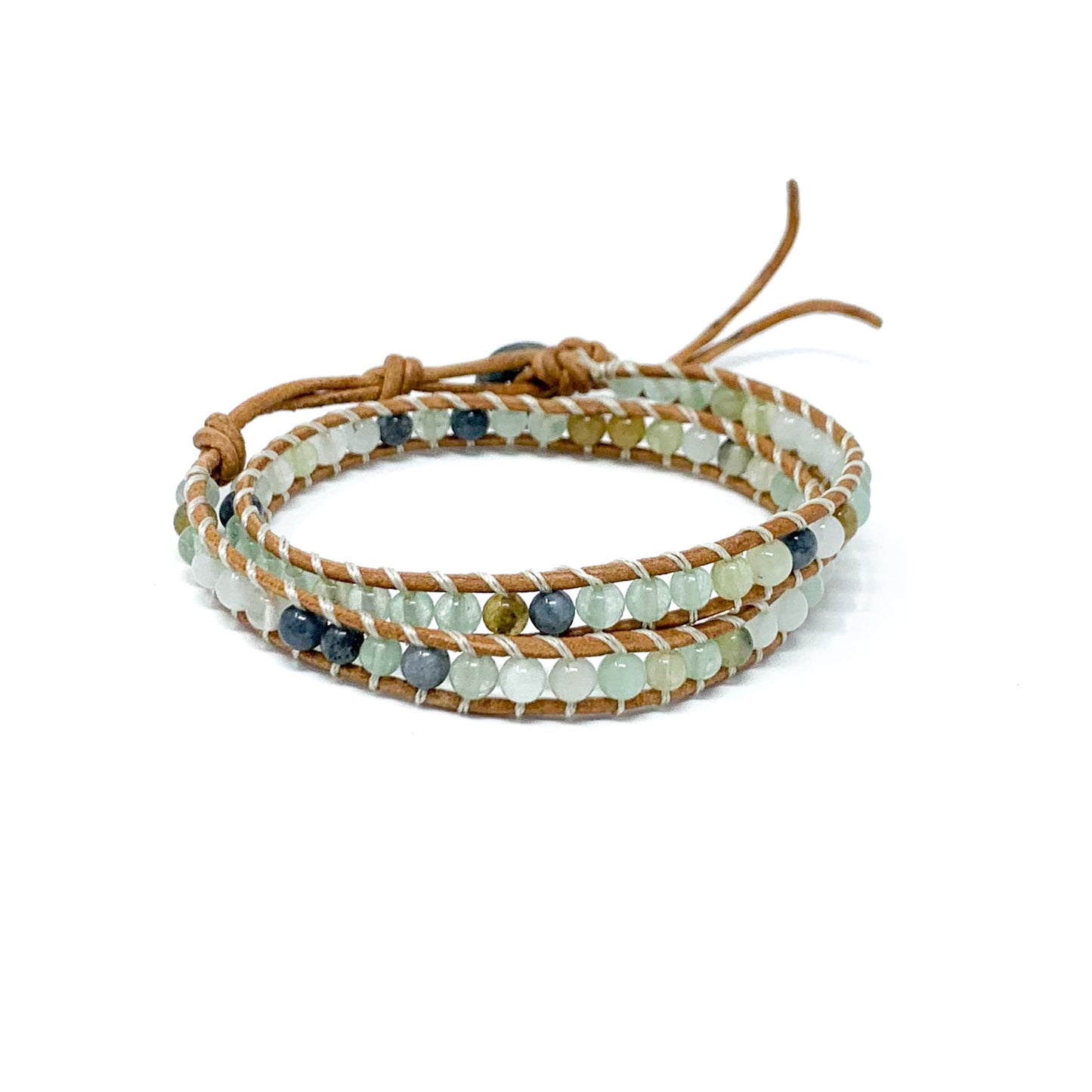 double wrap stone beaded bracelet for women