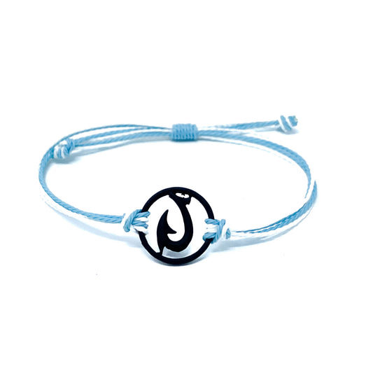 black blue hawaiian fish hook string bracelet