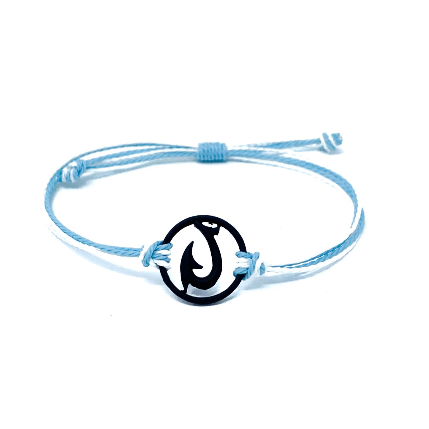 black blue hawaiian fish hook string bracelet