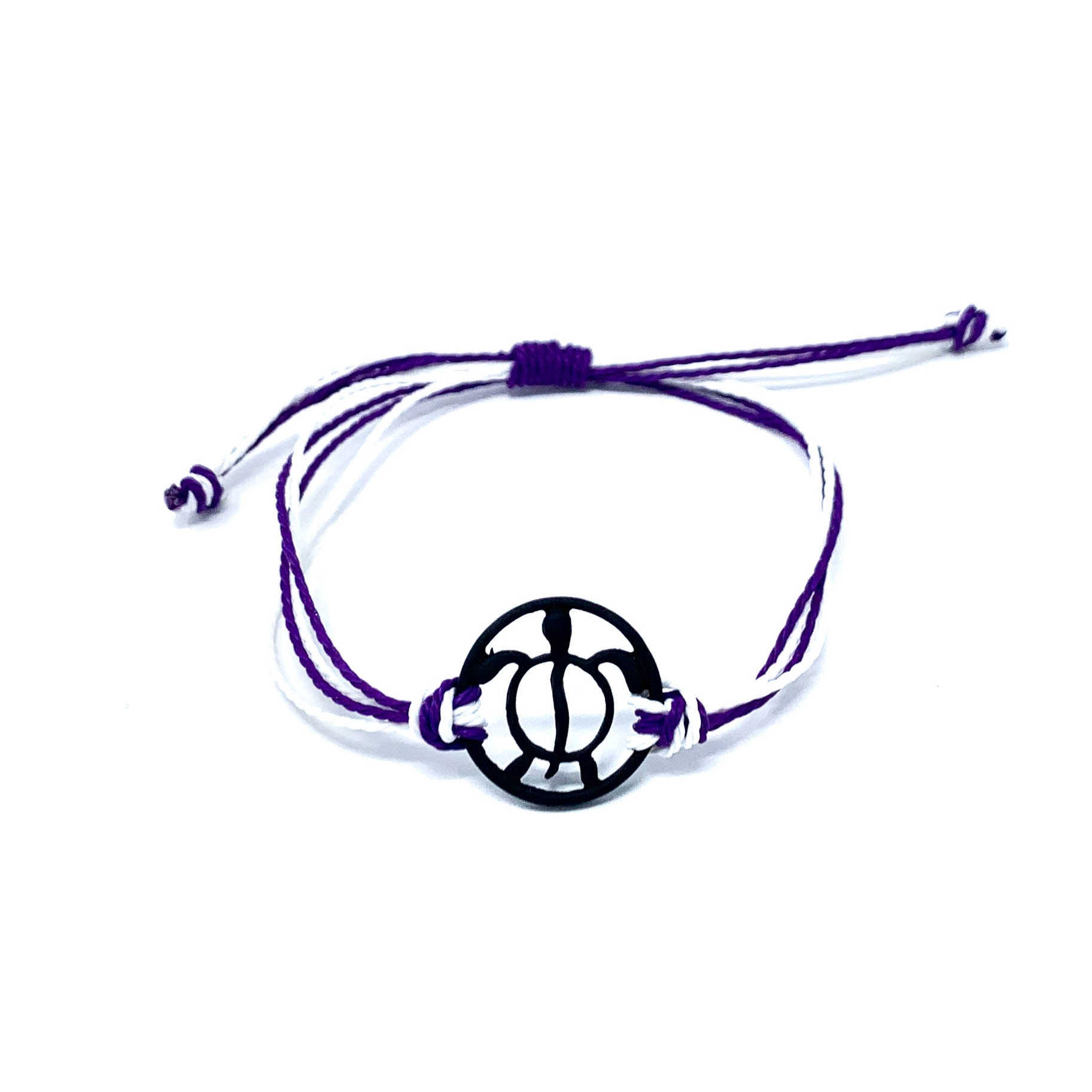 purple black turtle string beach bracelet 