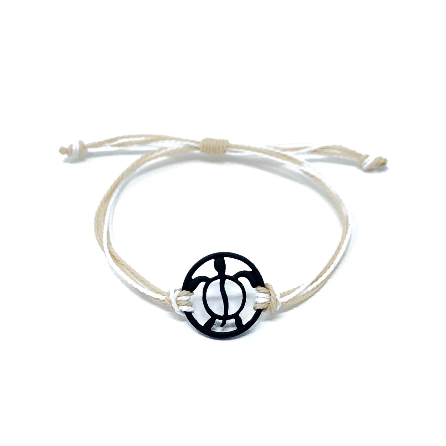 tan black turtle string beach bracelet 