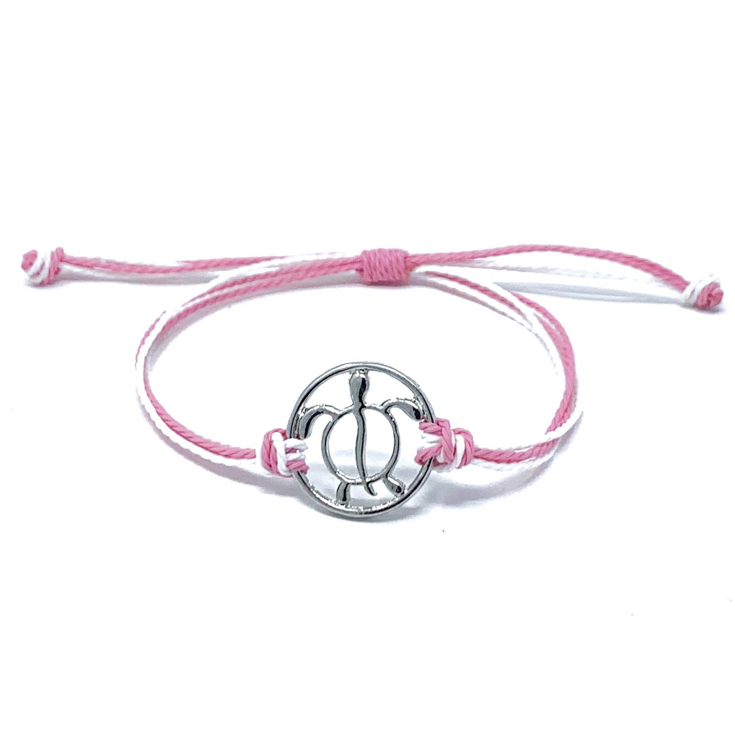 sea turtle pink string bracelet