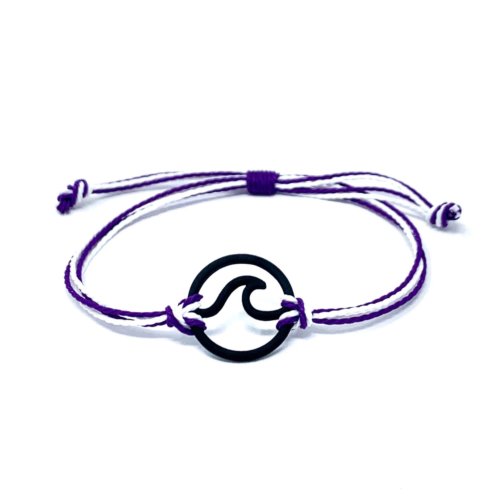 purple white wave string bracelet