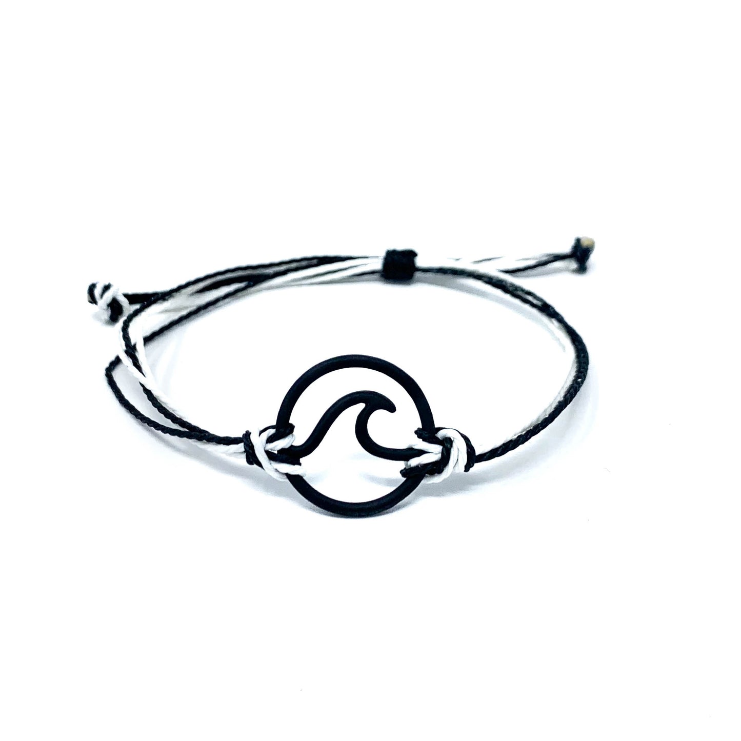 black white wave string bracelet