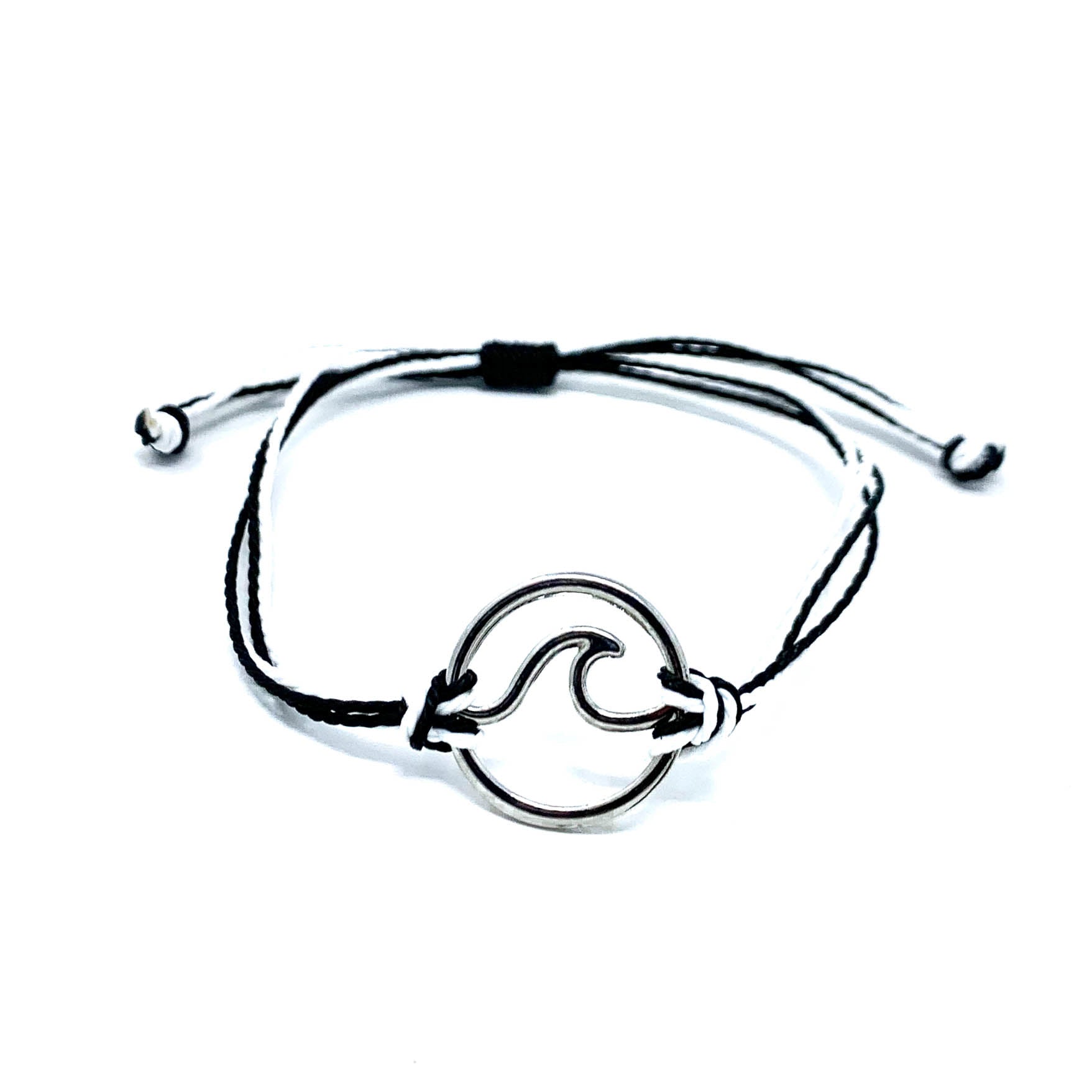 wave black white string bracelet