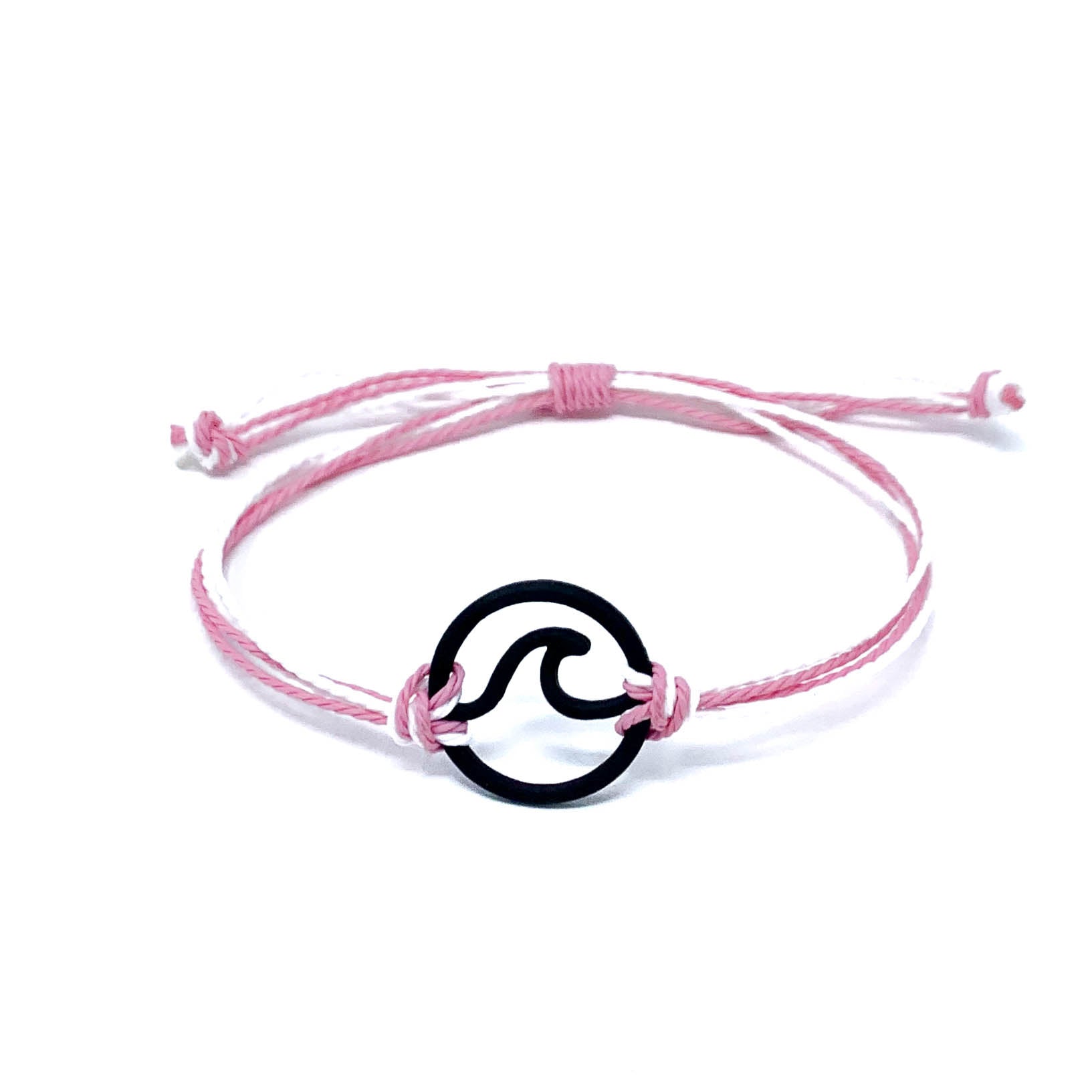 pink white wave string bracelet