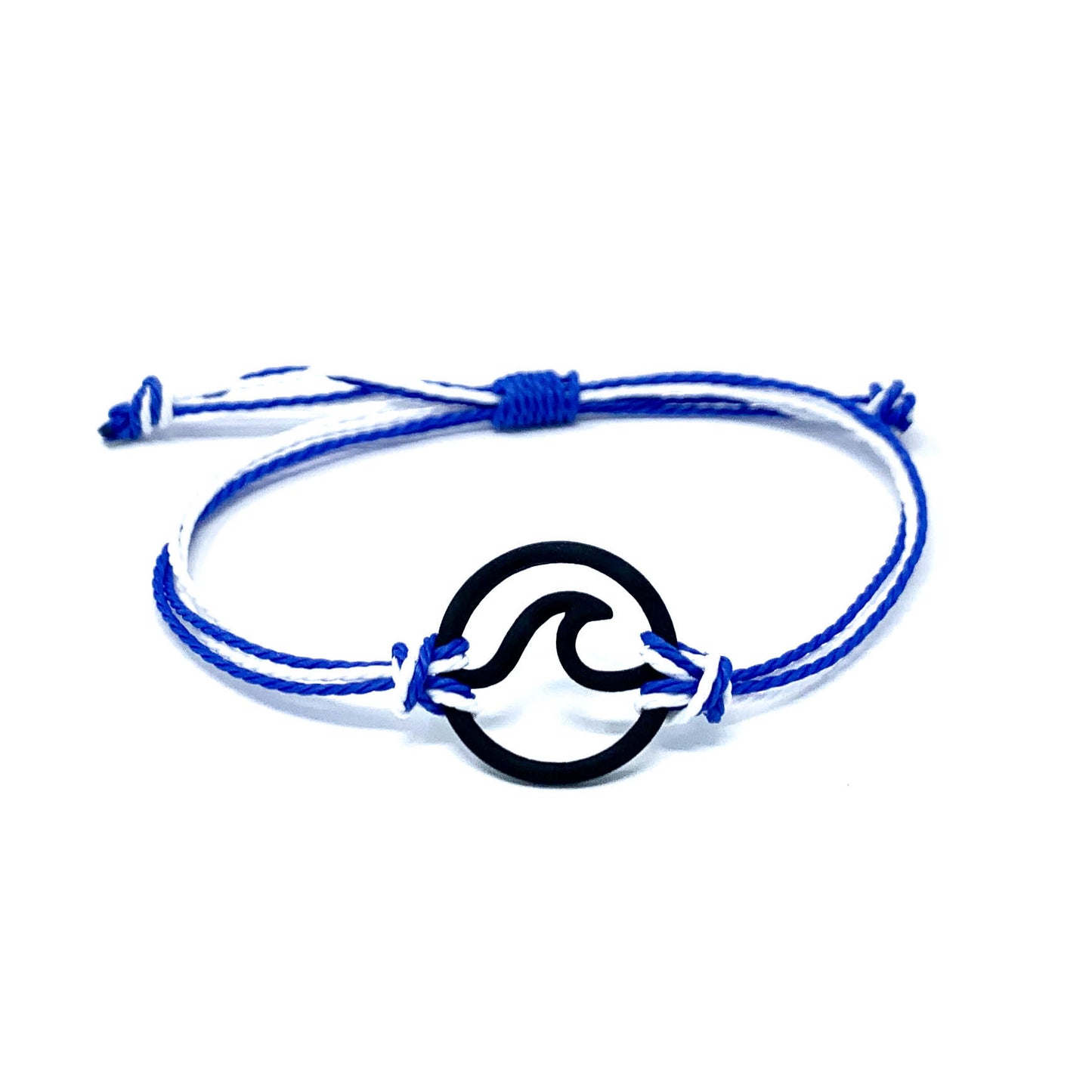 blue white wave string bracelet
