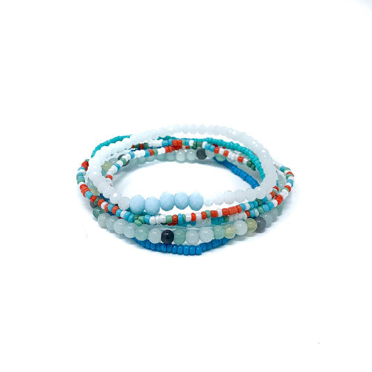 beaded bracelet stack, friendship bracelets