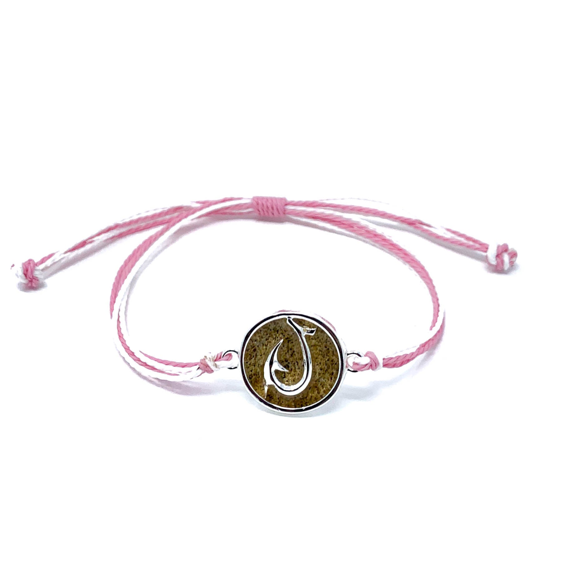 pink hook beach sand string bracelet
