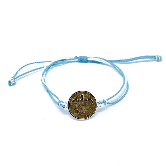 blue turtle sand string bracelet