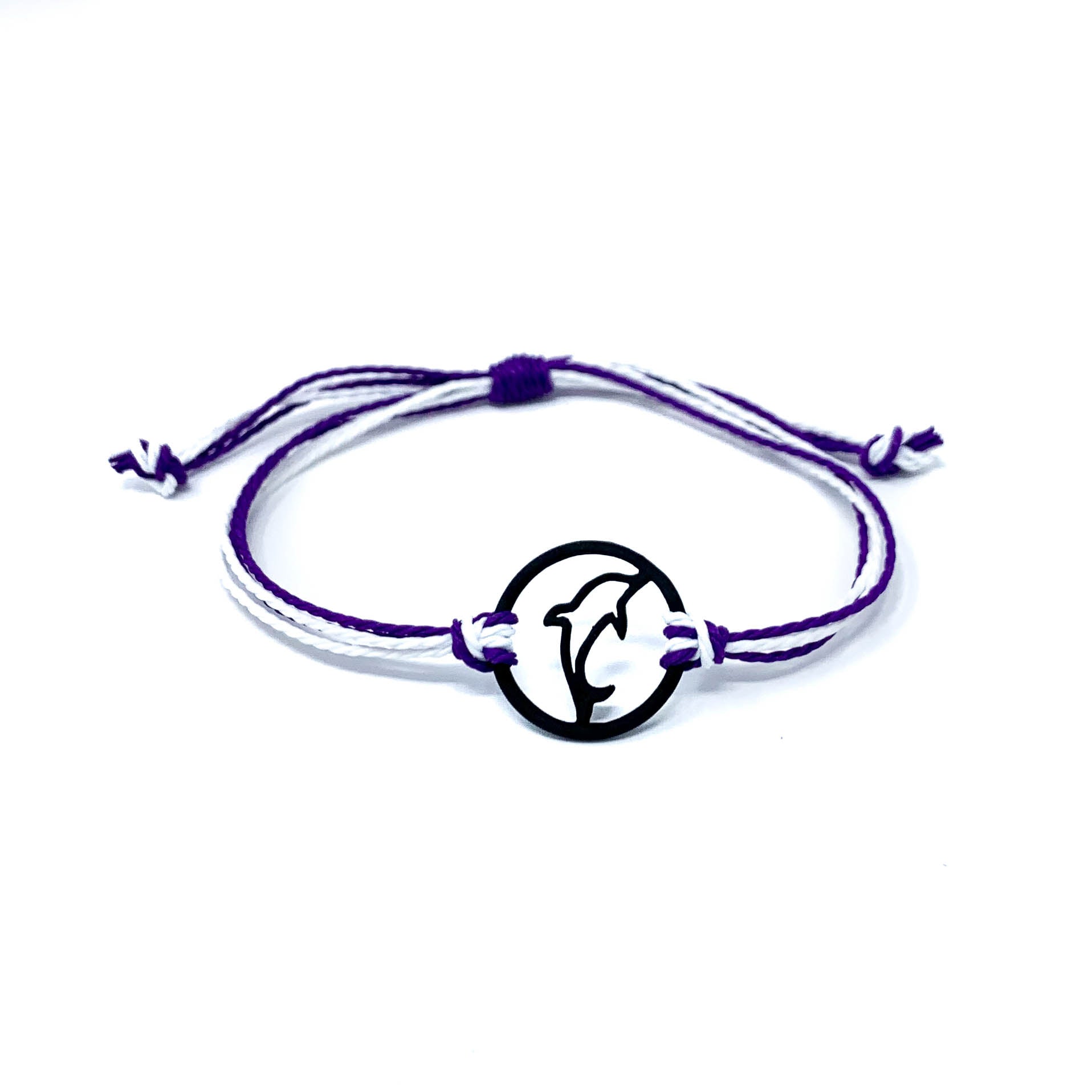 purple dolphin silhouette string bracelet