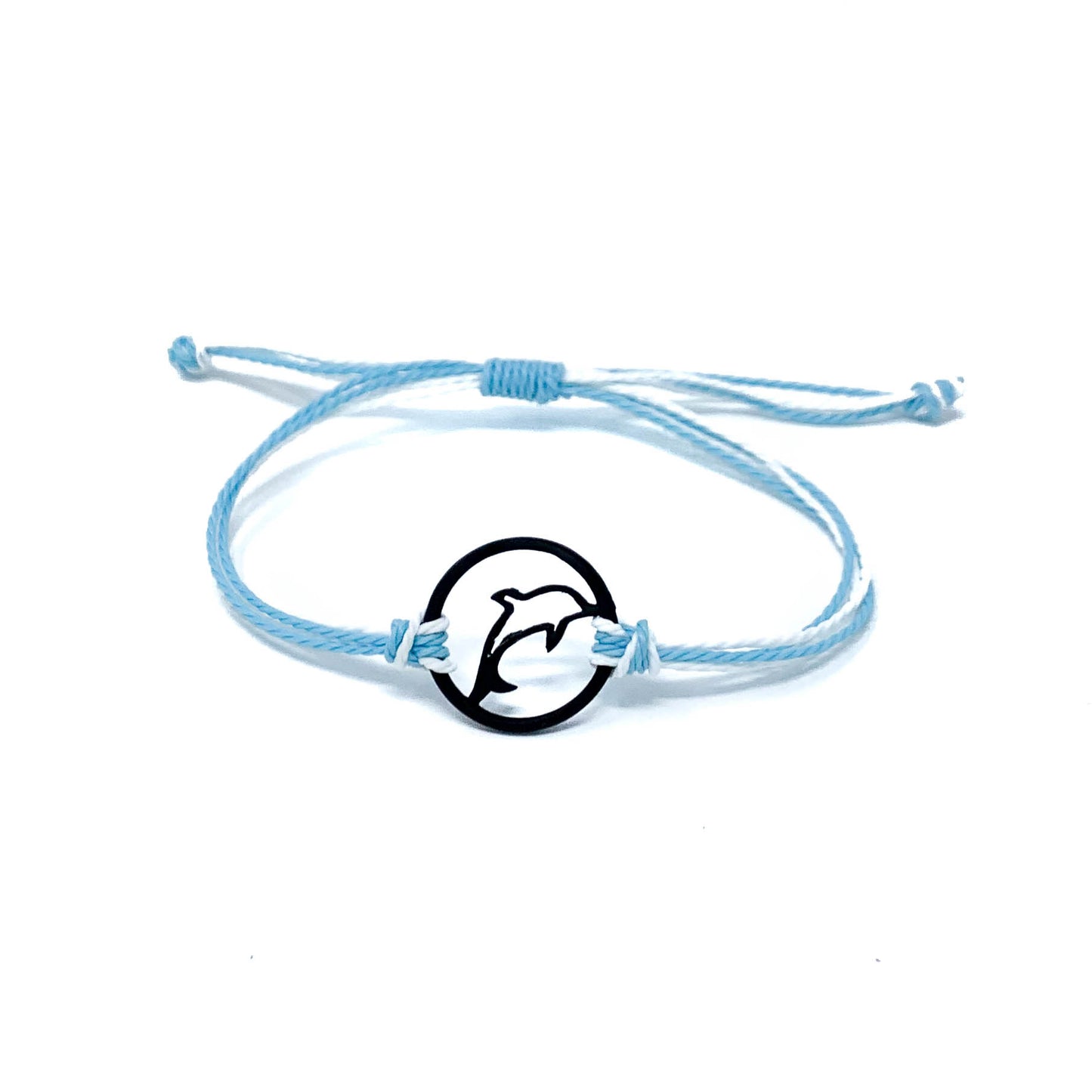 blue dolphin silhouette string bracelet