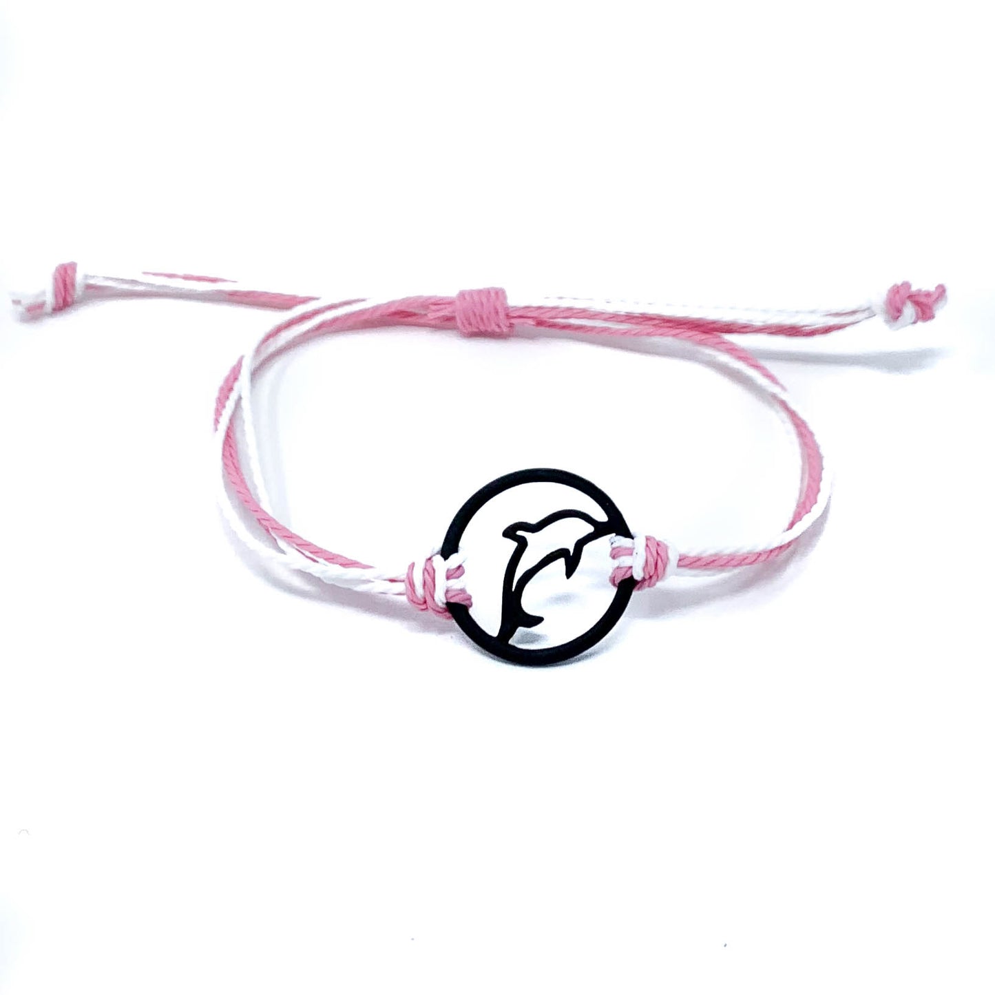 pink dolphin silhouette string bracelet