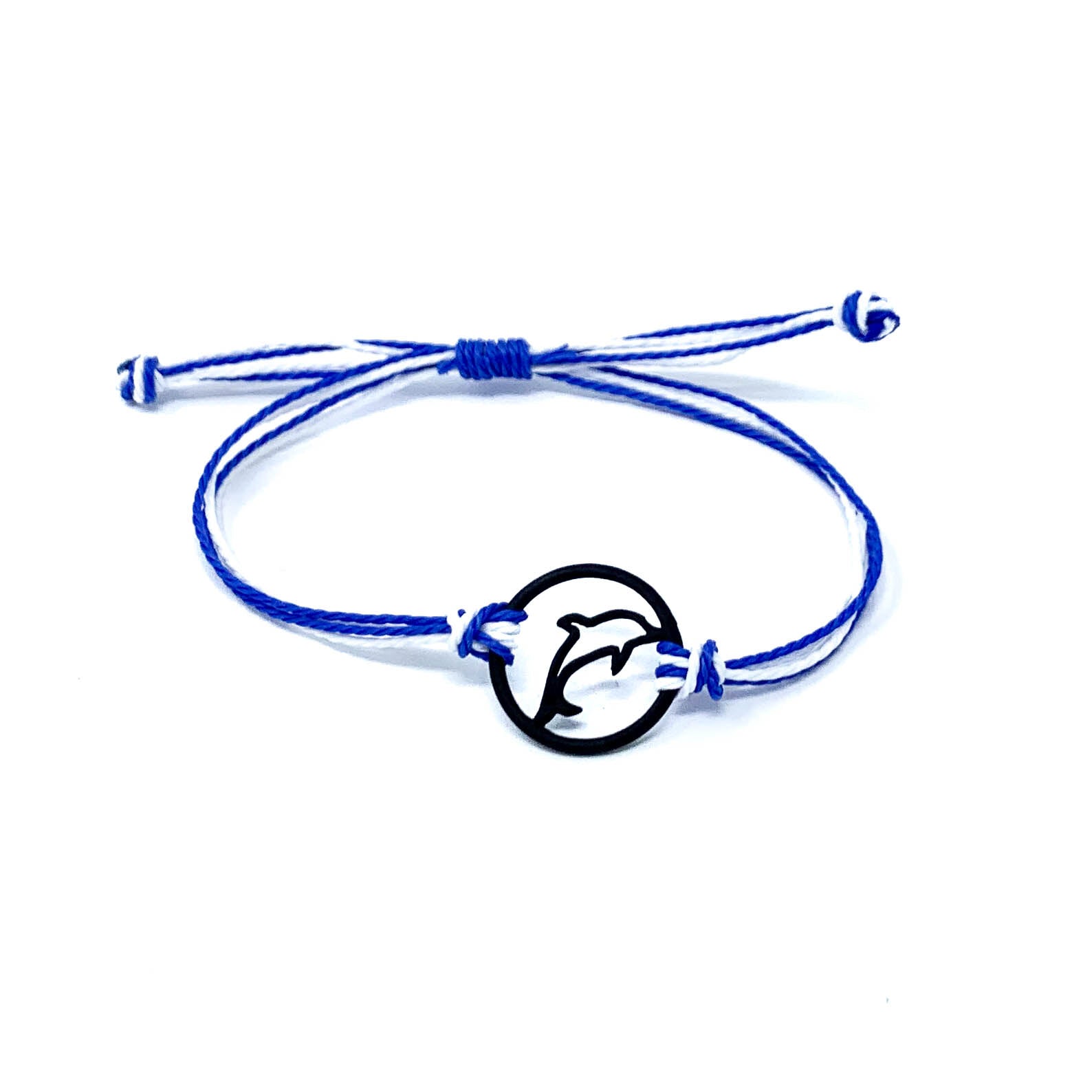 blue dolphin silhouette string bracelet