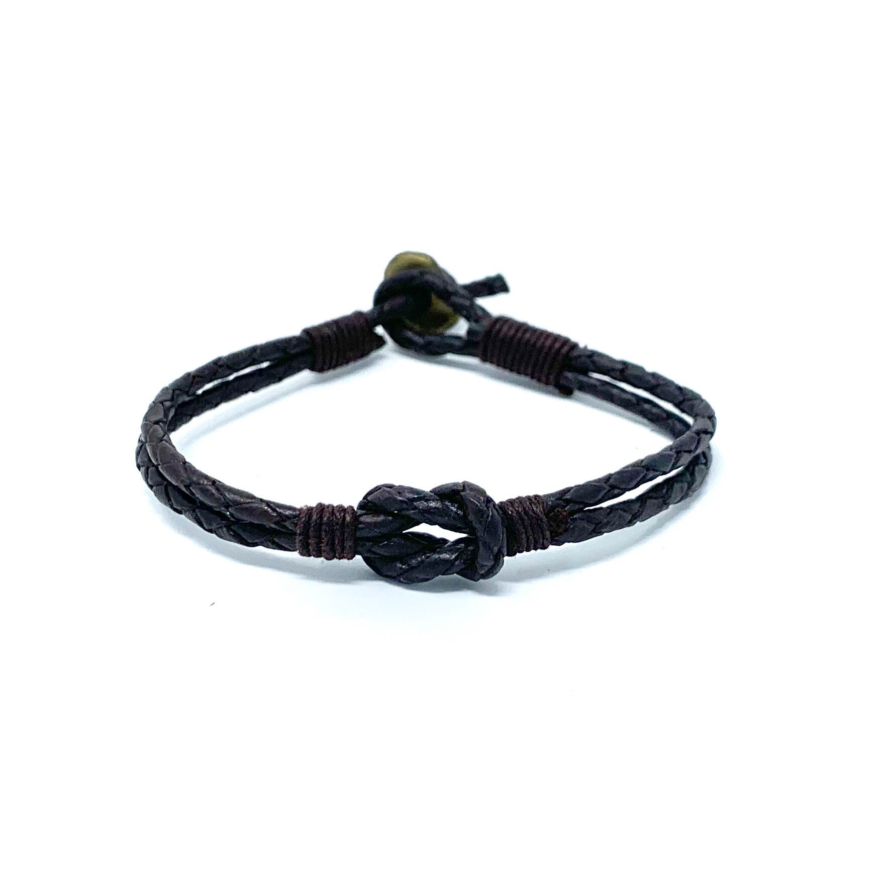 mens braided leather bracelet 