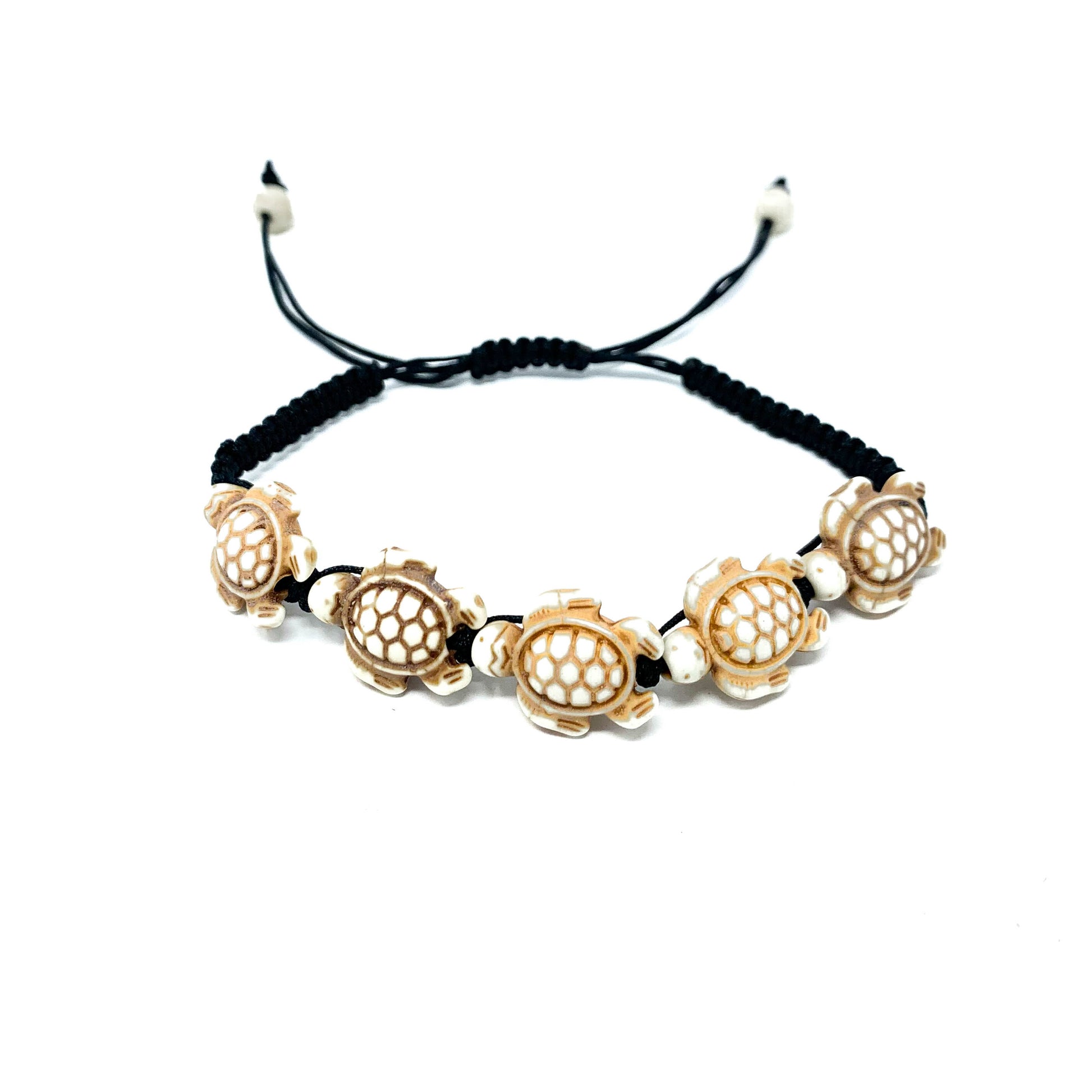 soapstone turquoise turtle beads braided bracelet