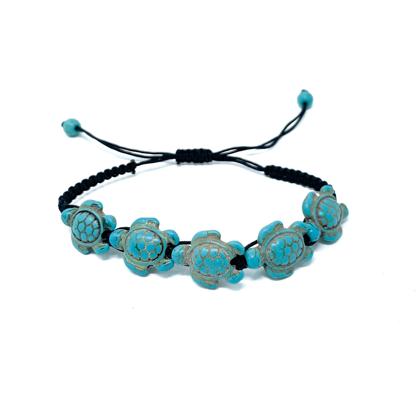 turquoise turtle beads braided bracelet