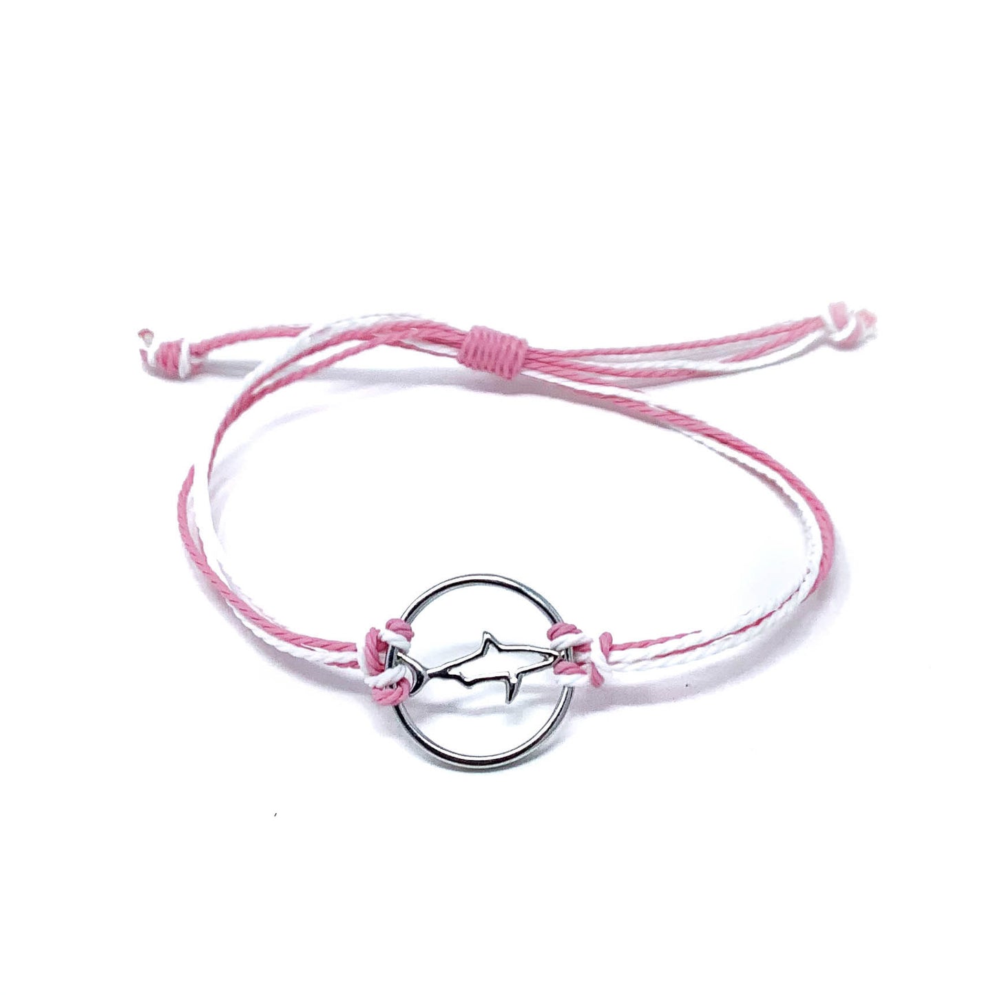 pink shark string bracelet