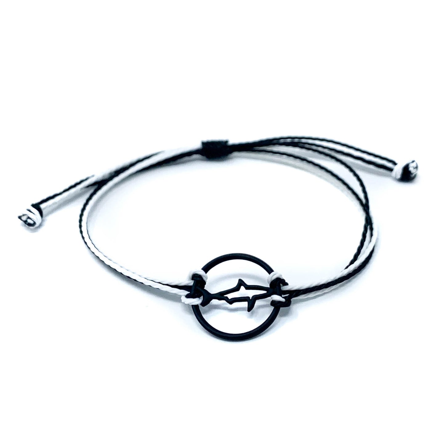 black shark silhouette string bracelet