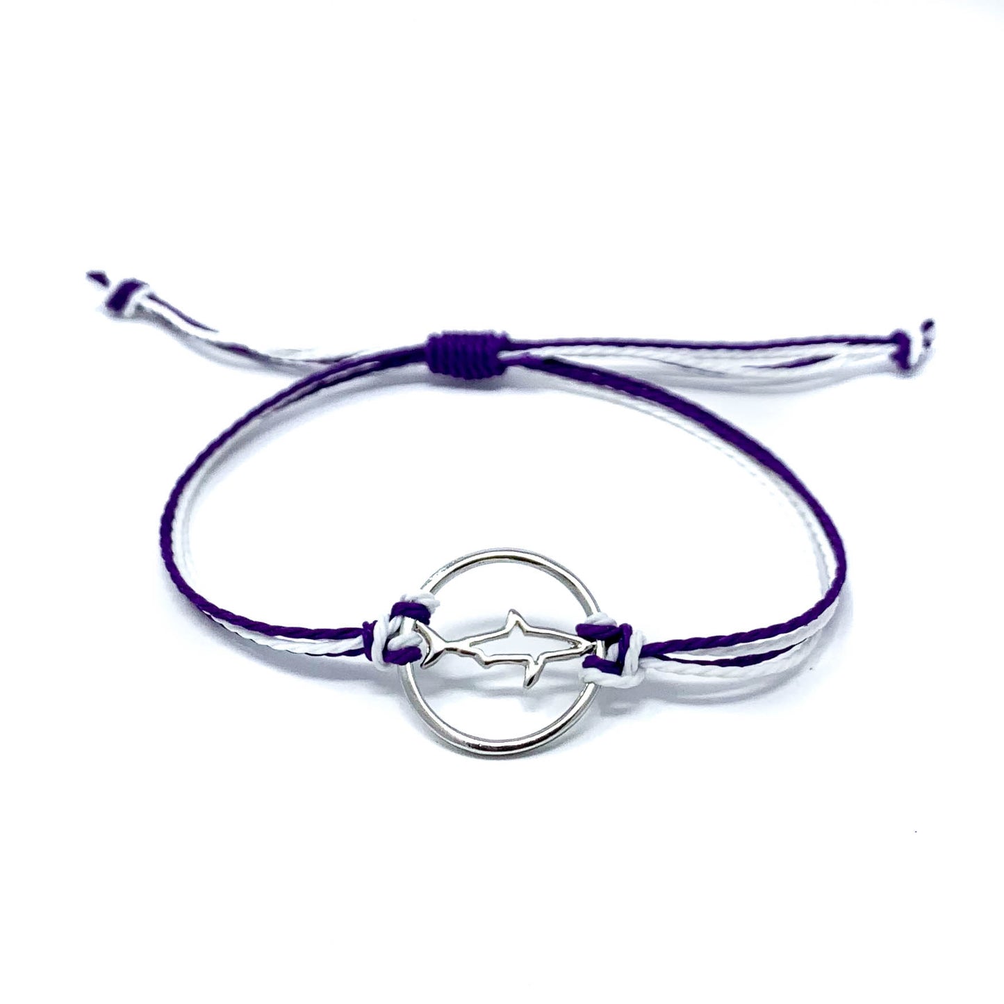 purple shark string bracelet