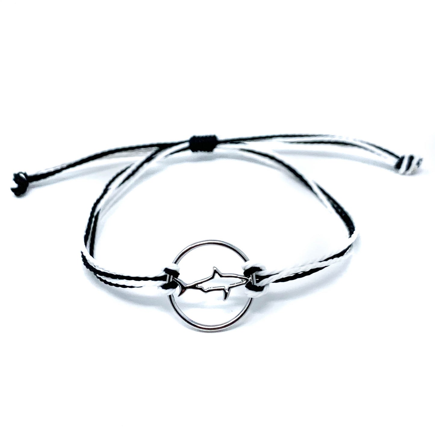 black and white shark string bracelet