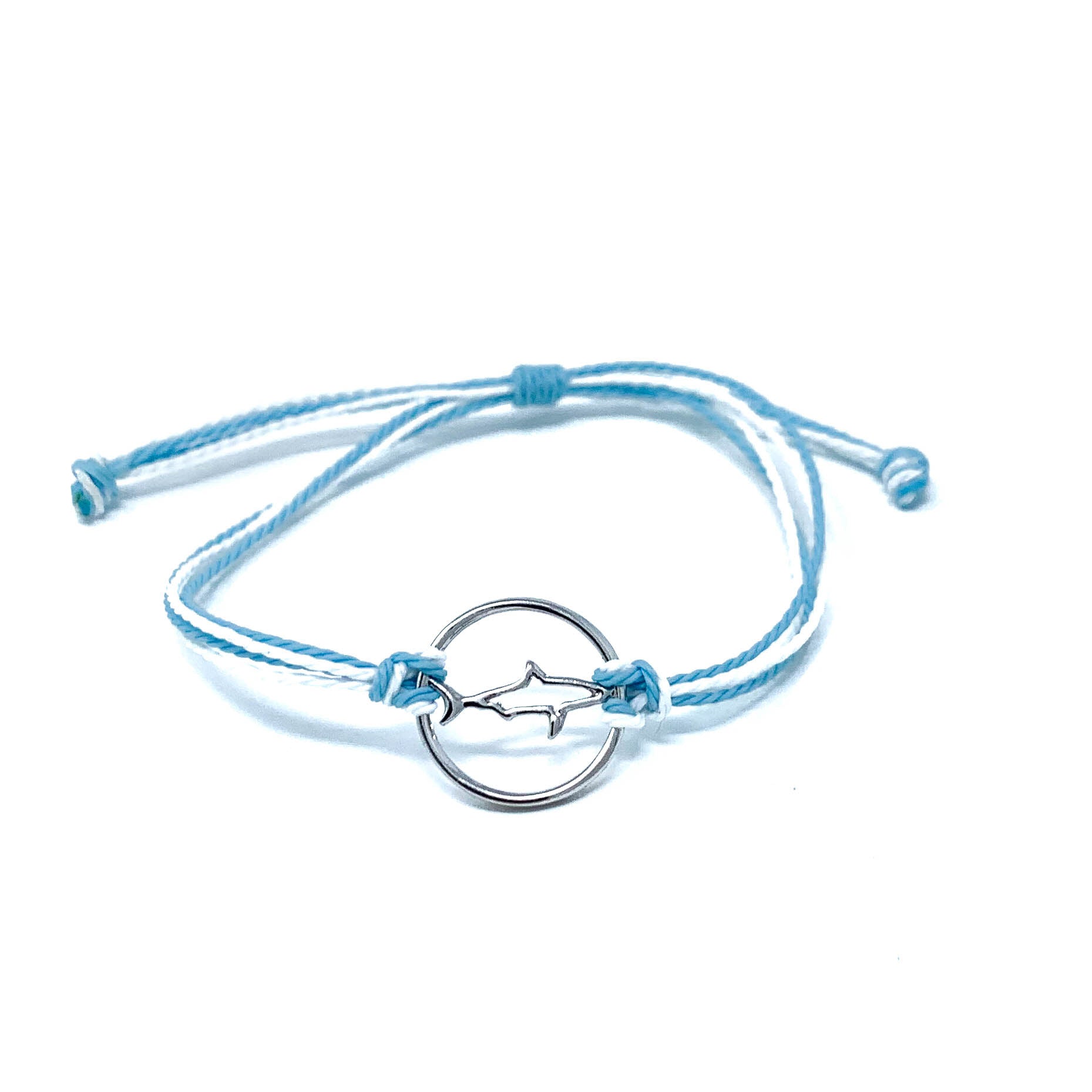 blue shark string bracelet