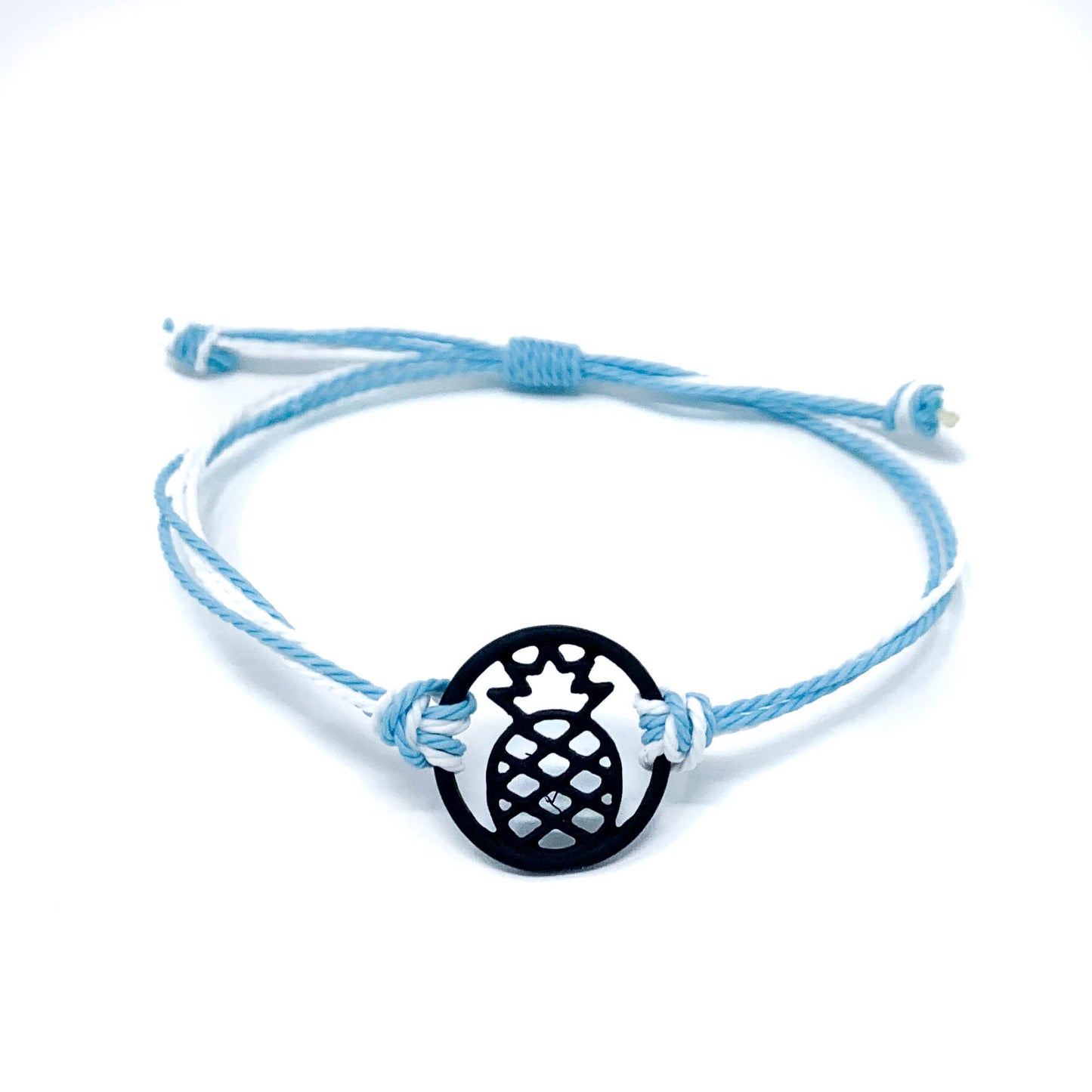 blue black pineapple string beach bracelet