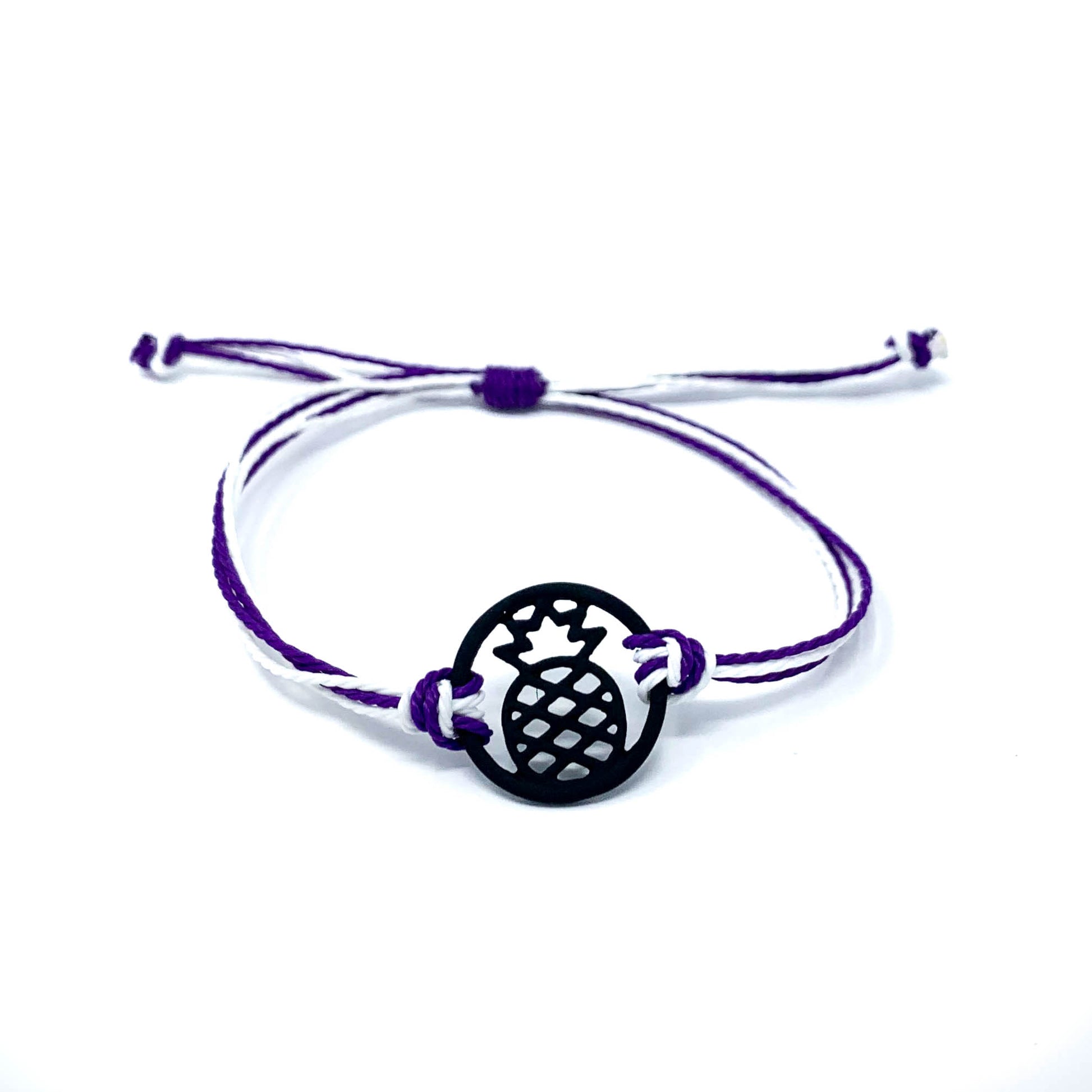 purple black pineapple string beach bracelet