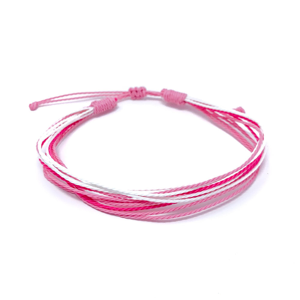 pink breast cancer awareness strings bracelets