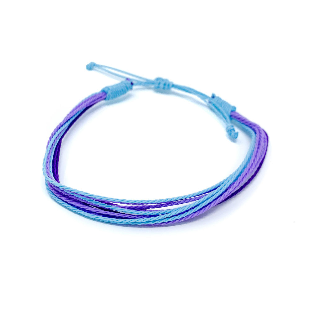 blue purple string bracelet