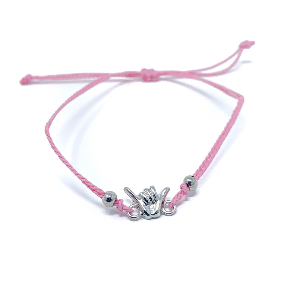 Pink Shaka Charm String Bracelet