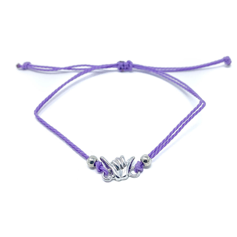 Purple Shaka Charm String Bracelet