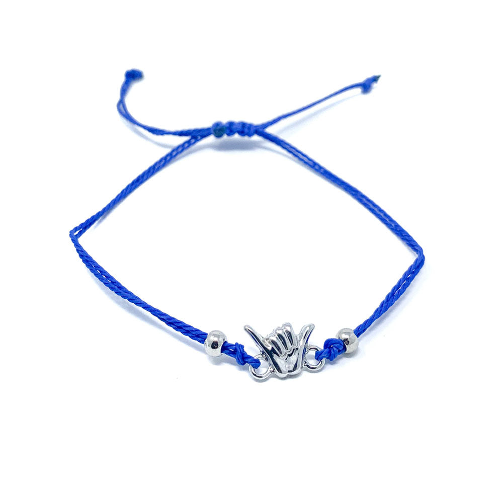 Blue Shaka Charm String Bracelet