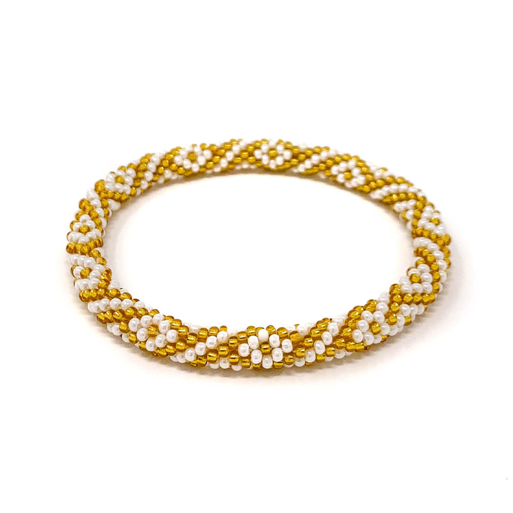 Gold Beaded Roll On Bracelet