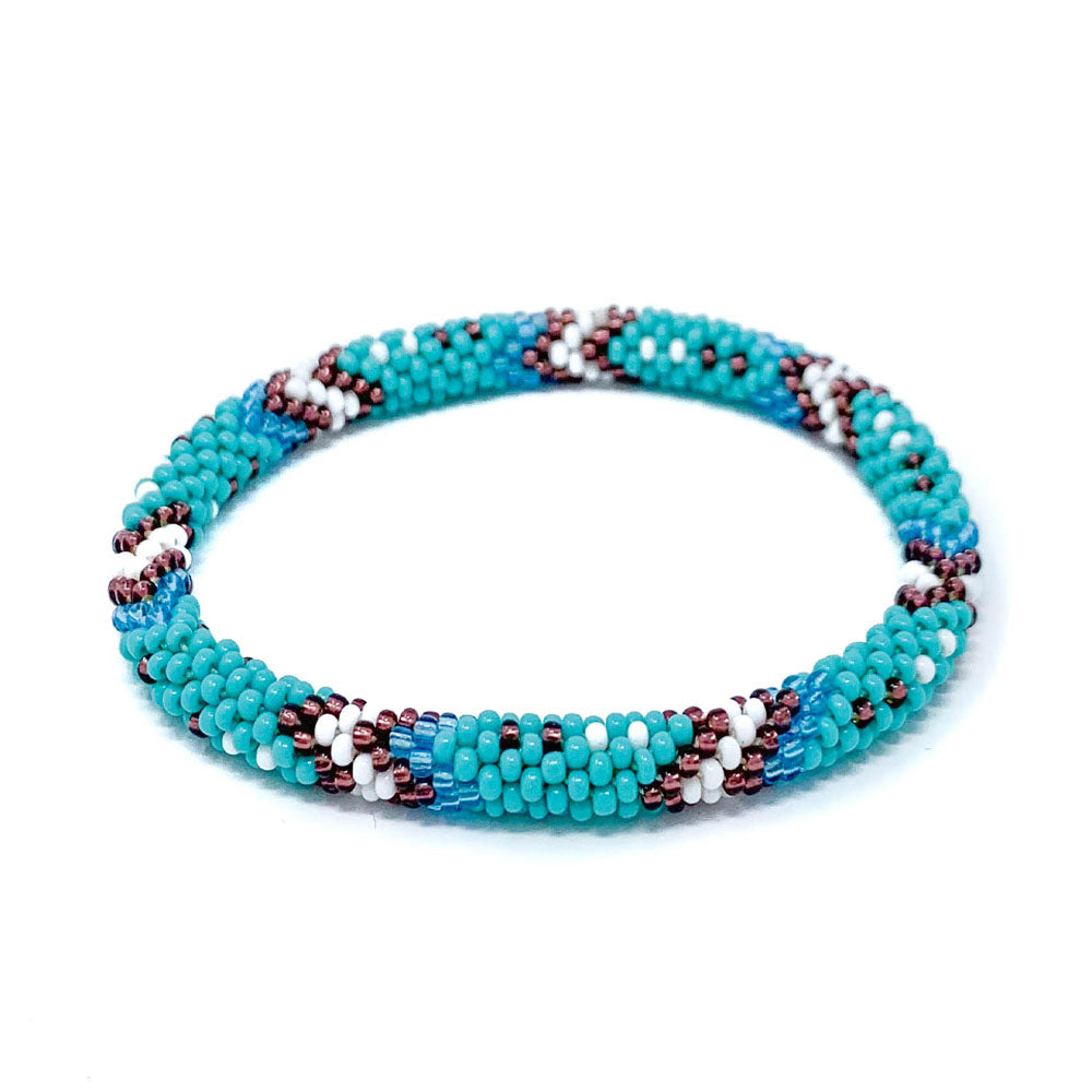 Turquoise Beaded Roll On Bracelet