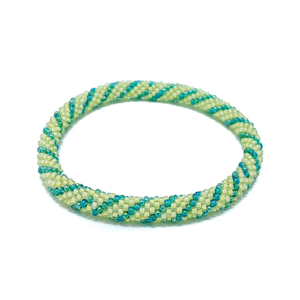 Green Beaded Roll On Bracelet