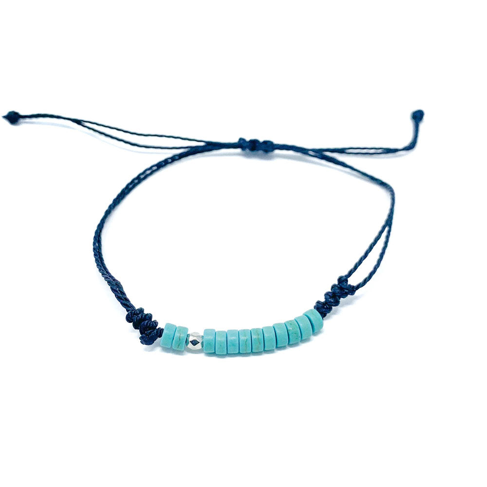 Turquoise Beaded String Beach Bracelet