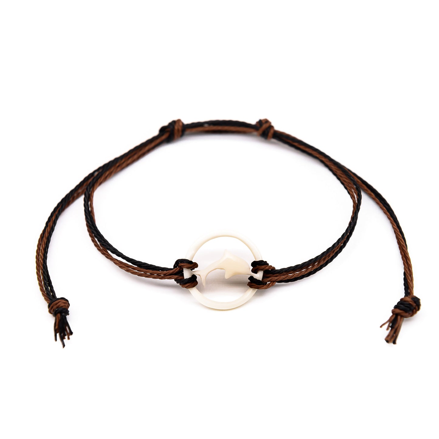 mens bone dolphin string bracelet