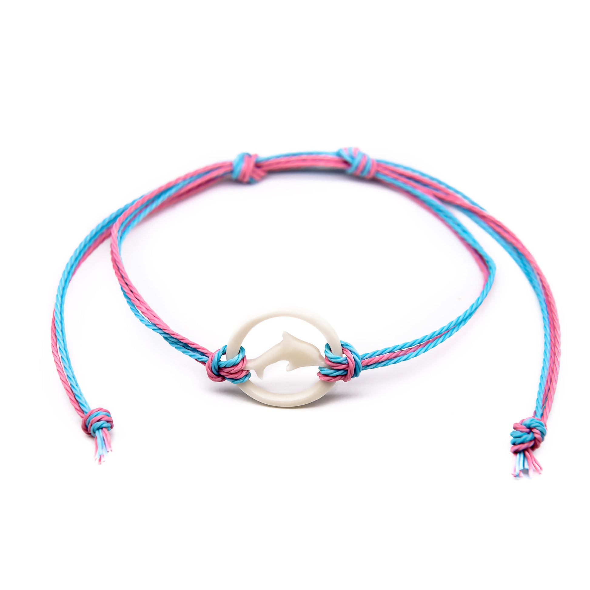 girls carved bone dolphin string bracelet