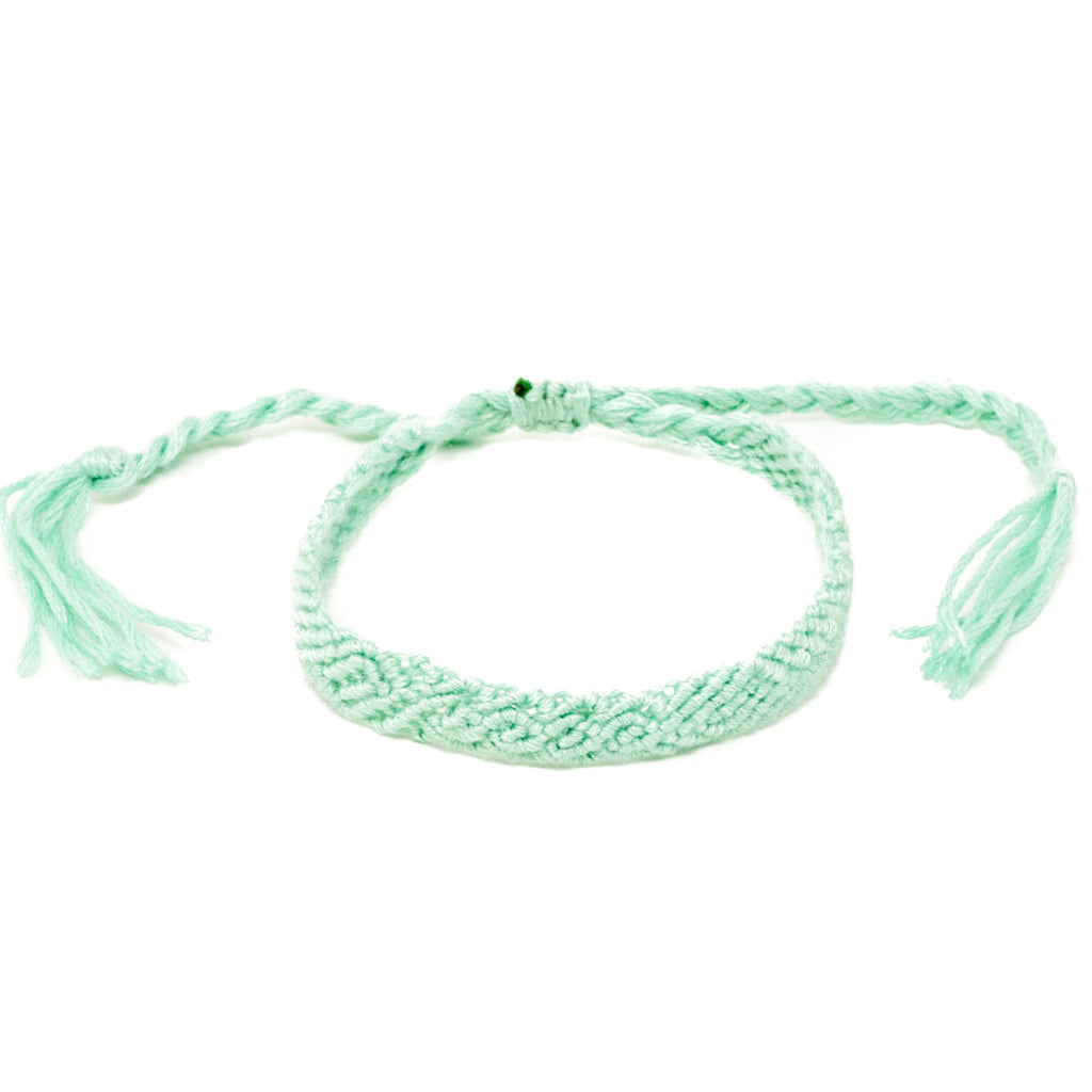 seafoam green braided hippie bracelet