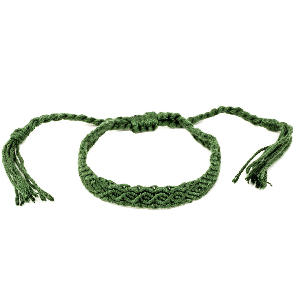 dark green braided hippie bracelet