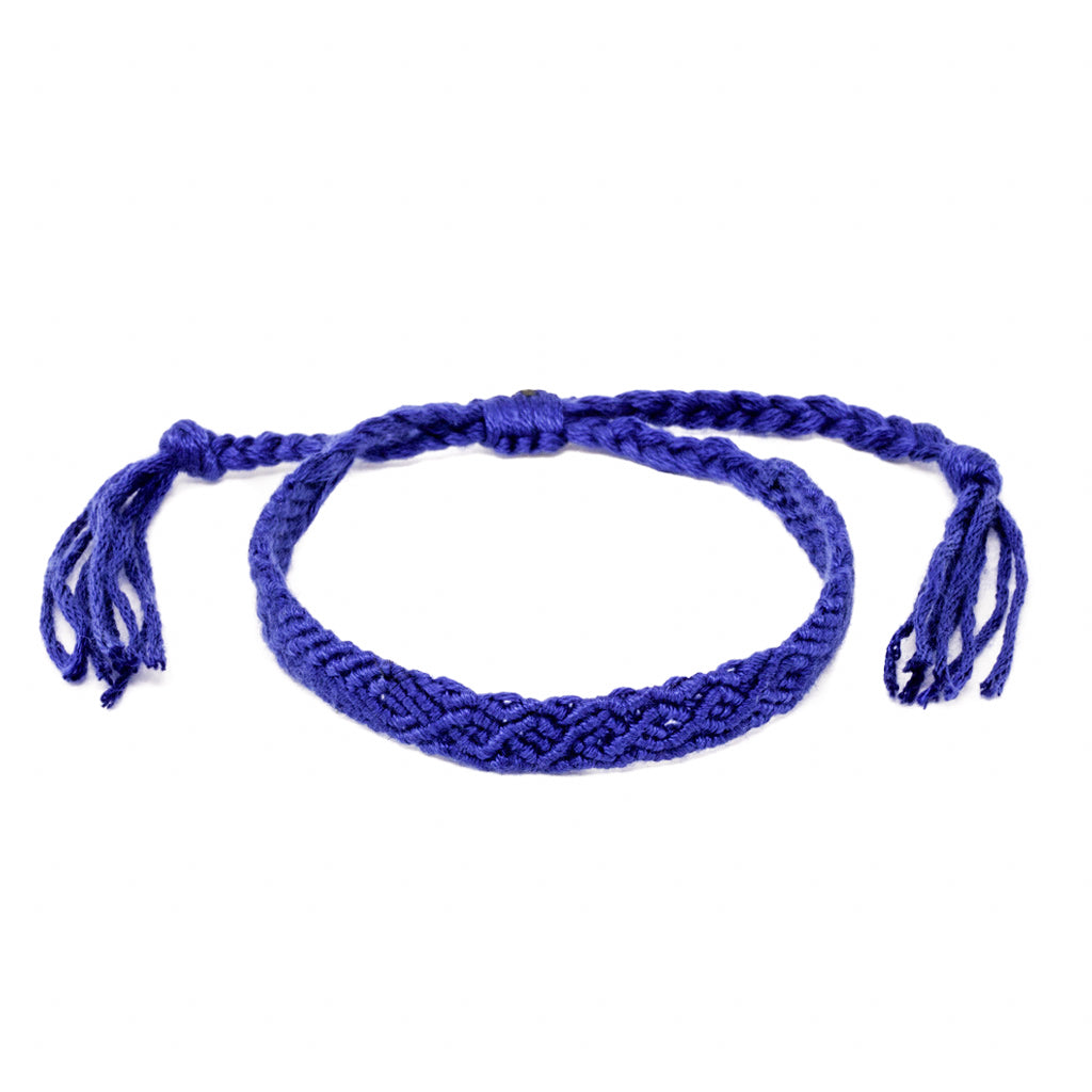 royal blue braided hippie boho bracelet